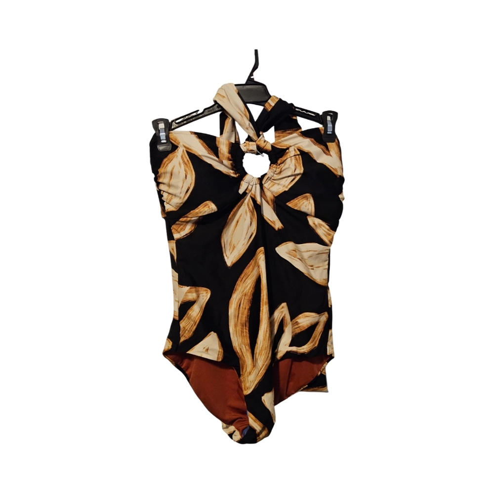 1DKNY Black and Tan size medium Swimsuit - Picture 1 of 9